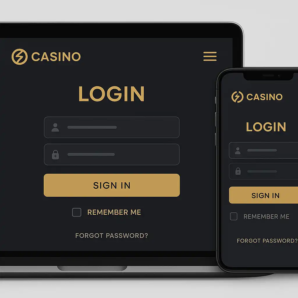 Spinboss Casino login screen on desktop and mobile